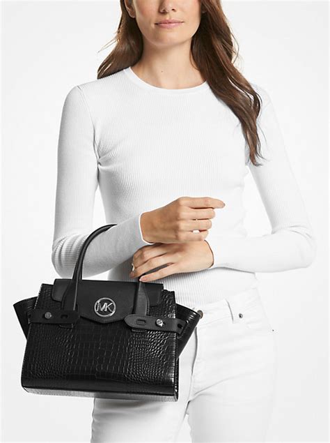 michael kors houston medium crocodile satchel|carmen crocodile belt satchel.